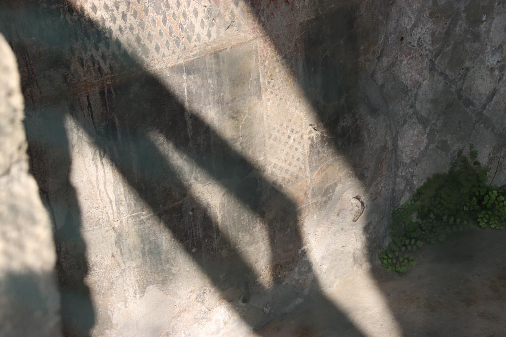 Herculaneum, October 2023.
Sacred Area terrace, detail from lower west wall at south end. Photo courtesy of Klaus Heese.